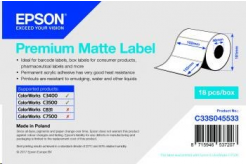 Epson C33S045533 Premium Matte, pro ColorWorks, 102x152mm, 225ks, bílé samolepicí etikety