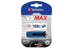 Verbatim USB flash disk, USB 3.0, 128GB, V3 MAX, Store N Go, modrý, 49808, USB A, s výsuvným konektorem