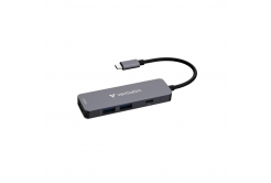 VERBATIM Dokovací stanice USB-C, 4v1, HDMI, USB-C PD, USB 3.0, USB 2.0, šedá
