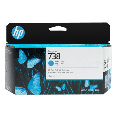 HP 738 498N5A azurová (cyan) originální cartridge
