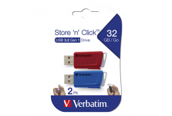 Verbatim USB flash disk, USB 3.0, 32GB, Store N Click, mix barev, 49308, USB A, s výsuvným konektorem, 2ks