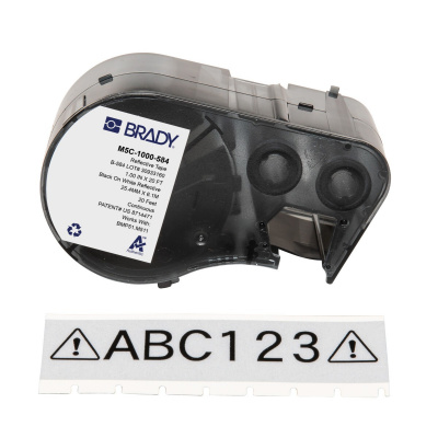 Brady M5C-1000-584 / 170935, 25.40 mm x 6.10 m, Plastic, černý tisk / bílý podklad