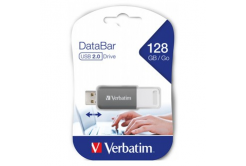 Verbatim 49456 DataBar, USB flask disk, USB 2.0, 128GB, šedý