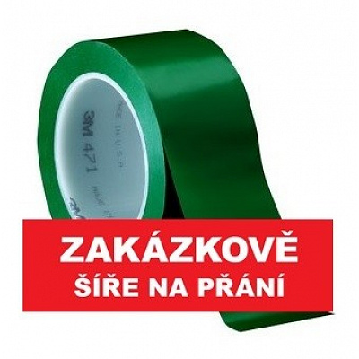 3M 471 Označovací PVC  lepicí páska, otěruvzdorná, zelená 75 mm x 33 m