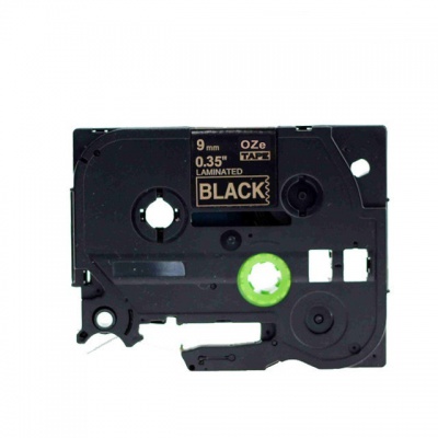 Kompatibilní páska s Brother TZ-324 / TZe-324, 9mm x 8m, zlatý tisk / černý podklad