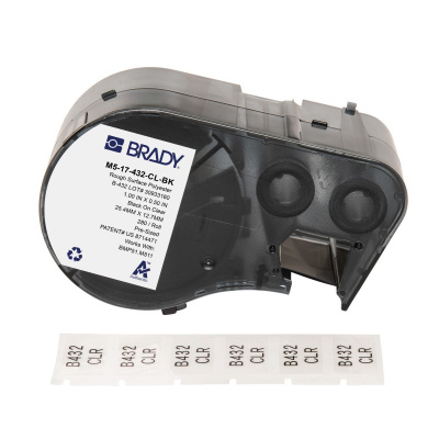 Brady M5-17-432-CL-BK / 170873, 25.40 mm, Polyester, černý tisk / průhledný podklad