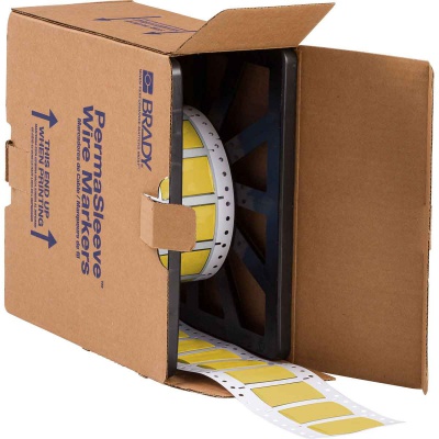 Brady 2LSZH-750-2-YL-2 / 141184, etikety, THT Low Smoke Halogen Free Permasleeve Wire Marking Sleeves, 25.40 mm x 31.40 mm