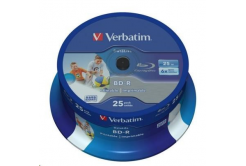 VERBATIM BD-R SL Datalife HTL (25-pack)Blu-Ray/Spindle/6x/25GB Wide Printable