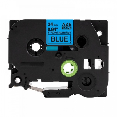Kompatibilní páska s Brother TZ-S551 / TZe-S551, 24mm x 8m, extr.adh. černý tisk / modrý p