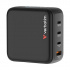Verbatim, Miniaturní nabíječka GaN s displejem 3 x USB-C / 1 x USB-A, černá, 140 W, Vyměnitelné EU, UK, a americké zástrčky
