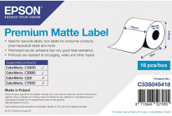 Epson C33S045418 Premium Matte, pro ColorWorks, 76mmx35m, bílé samolepicí etikety