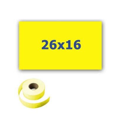 Cenové etikety do kleští, obdélníkové, 26mm x 16mm, 700ks, signální žluté