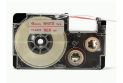 Kompatibilní páska s Casio XR-9WER 9mm x 8m červený tisk / bílý podklad