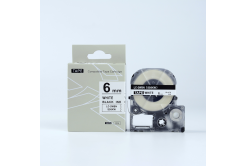 Epson LTS6KW, 6mm x 5m, černý tisk / bílý podklad, kompatibilní páska