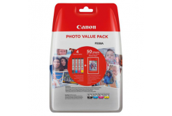 Canon originální ink CLI-571 C/M/Y/BK photo value pack, black/color, 0386C007, Canon 4-pack C/M/Y/K + paper PIXMA MG5750, MG6850, 