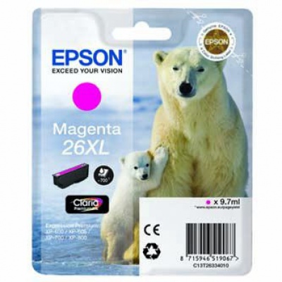 Epson T26334022, T263340, 26XL purpurová (magenta) originální cartridge