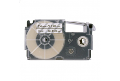 Kompatibilní páska s Casio XR-24X1, 24mm x 8m, černý tisk / průhledný podklad