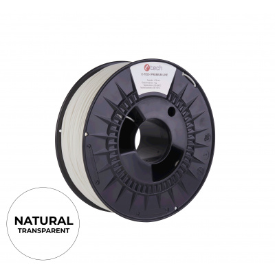C-Tech 3DF-P-PETG1.75-TRA 3D filament, PREMIUM LINE, PETG, transparentní, 1,75mm, 1kg