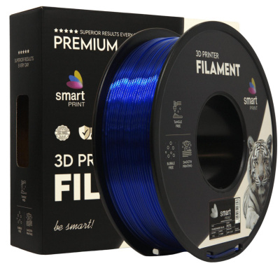 Smart Print FG-S199-E1, 3D filament, PETG, Transparent Blue, 1kg, 1,75mm