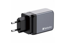VERBATIM GaN Nabíječka do sítě GNC-65, 65W, 2x USB-C, 1x USB