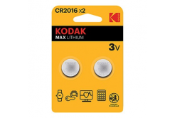 Baterie jednorázová lithiová, knoflíková, CR2016, 3V, Kodak, blistr, 2-pack, KOD-2016