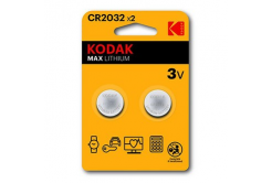Baterie jednorázová lithiová, knoflíková, CR2032, 3V, Kodak, blistr, 2-pack, KOD-2032