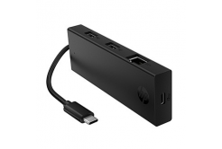 HP USB-C víceportový rozbočovač 4-port, B8SU8UT, černý, délka kabelu 15cm, 1 USB Type-CR,2 USB Type-A,1 RJ-45
