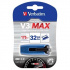Verbatim 49806 Store N Go V3 MAX, USB flask disk, USB A 3.0, 32GB, s výsuvným konektorem, modrý