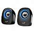 Genius reproduktory SP-Q160, 2.0, 6W, černomodré, regulace hlasitosti, stolní, 3,5 mm jack (USB), 150Hz-20kHz