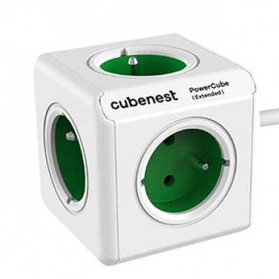 Cubenest - PowerCube, 1.5m, Extended, zelená, POWERCUBE, 5x zásuvka