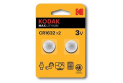 Baterie jednorázová lithiová, knoflíková, CR1632, 3V, Kodak, blistr, 2-pack, KOD-1632BL2