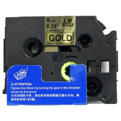 Kompatibilní páska s Brother TZ-811 / TZe-811, 6mm x 8m, černý tisk / zlatý podklad