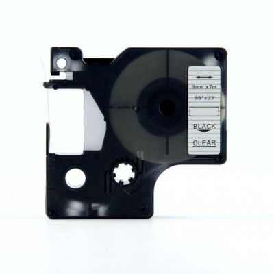 Kompatibilní páska s Dymo 40910, S0720670, 9mm x 7m černý tisk / průhledný podklad