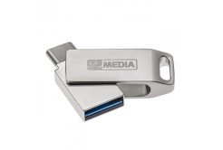 MyMedia MyDual USB 3.2 Gen 1, 64GB, 69270, stříbrný, 69270, USB A / USB C, s otočnou krytkou