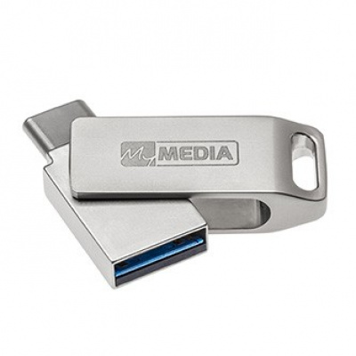 MyMedia MyDual USB 3.2 Gen 1, 64GB, 69270, stříbrný, 69270, USB A / USB C, s otočnou krytkou