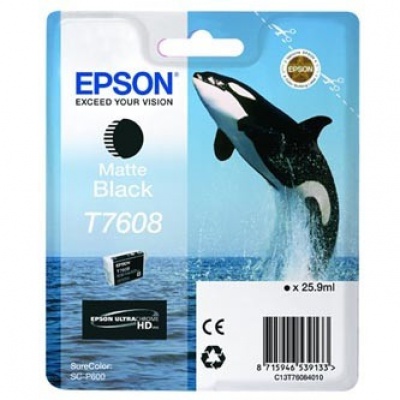 Epson T7608 T76084010 matná černá (matte black) originální cartridge