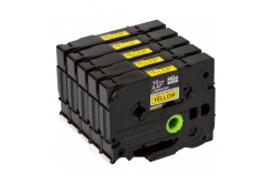 Brother HGE-631, 12mm x 8m, černý tisk/žlutý podklad, originální páska