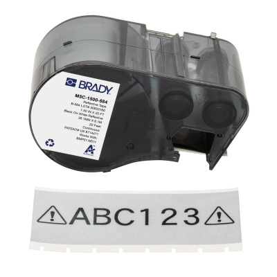 Brady M5C-1500-584 / 170937, 38.10 mm x 6.10 m, Plastic, černý tisk / bílý podklad