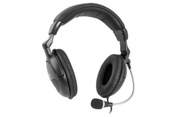 Defender Orpheus HN-898, sluchátka s mikrofonem, ovládání hlasitosti, černá, uzavřená, 2x 3.5 mm jack