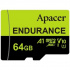 Apacer paměťová Endurance V30 A1, 64GB, micro SDXC, AP64GEDM1D05-R, UHS-I U3 (Class 10)