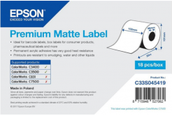 Epson C33S045419 Premium Matte, pro ColorWorks, 102mmx35m, bílé samolepicí etikety