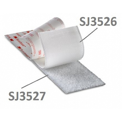 3M Hook & Loop™ SJ3526 bílý, háčky 16 mm - metráž z role (1dm=10cm)