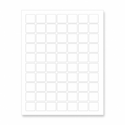 Samolepicí etikety 25 x 25 mm, 70 etiket, A4, 100 listů