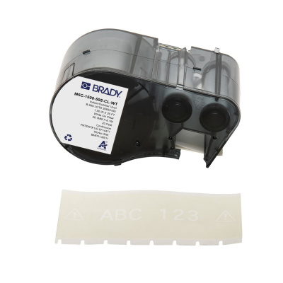 Brady M5C-1500-595-CL-WT / 170948, 38.10 mm x 6.10 m, Vinyl, bílý tisk / průhledný podklad