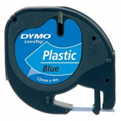 Dymo LetraTag 59426, S0721600, 12mm x 4m, černý tisk/modý podklad, originální páska