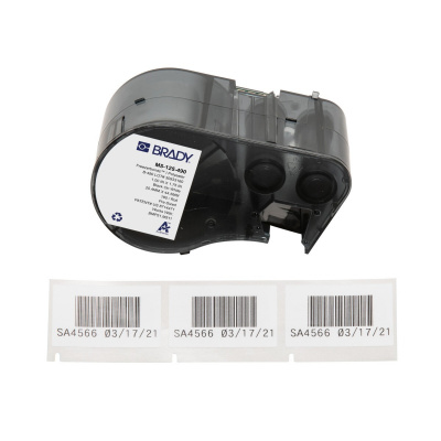 Brady M5-125-490 / 170888, 44.45 mm, Polyester, černý tisk / bílý podklad