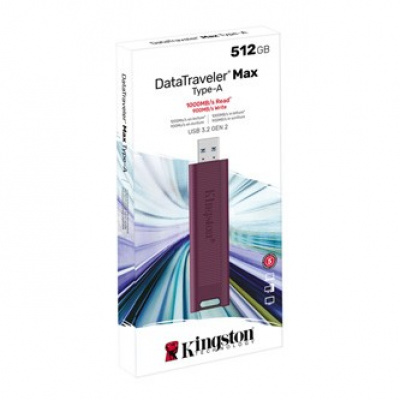 Kingston USB flash disk, USB 3.0, 512GB, DataTraveler Max, vínový, DTMAXA/512GB, USB A