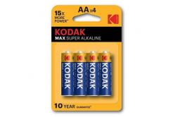Baterie jednorázová alkalická, tužková, AA, 1.5V, Kodak, blistr, 4-pack, KOD-LR6MAX, Alkaline Max