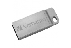 Verbatim USB flash disk, USB 2.0, 64GB, Metal Executive, Store N Go, stříbrný, 98750, USB A, s poutkem