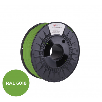 C-Tech 3DF-P-PETG1.75-6018 3D filament, PREMIUM LINE, PETG, zelenožlutá, RAL6018, 1,75mm, 1kg